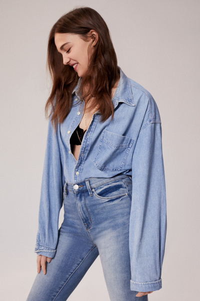 oversized denim button up