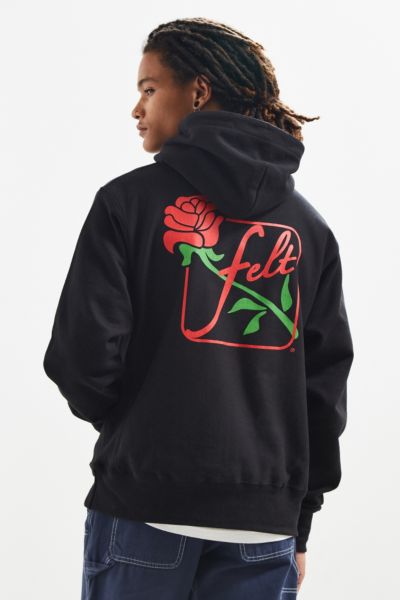 Felt Rose Hoodie Sweatshirt | Urban Outfitters