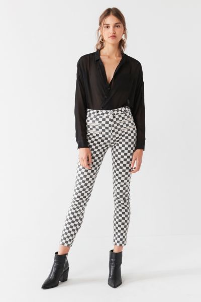 urban outfitters black and white checkered pants