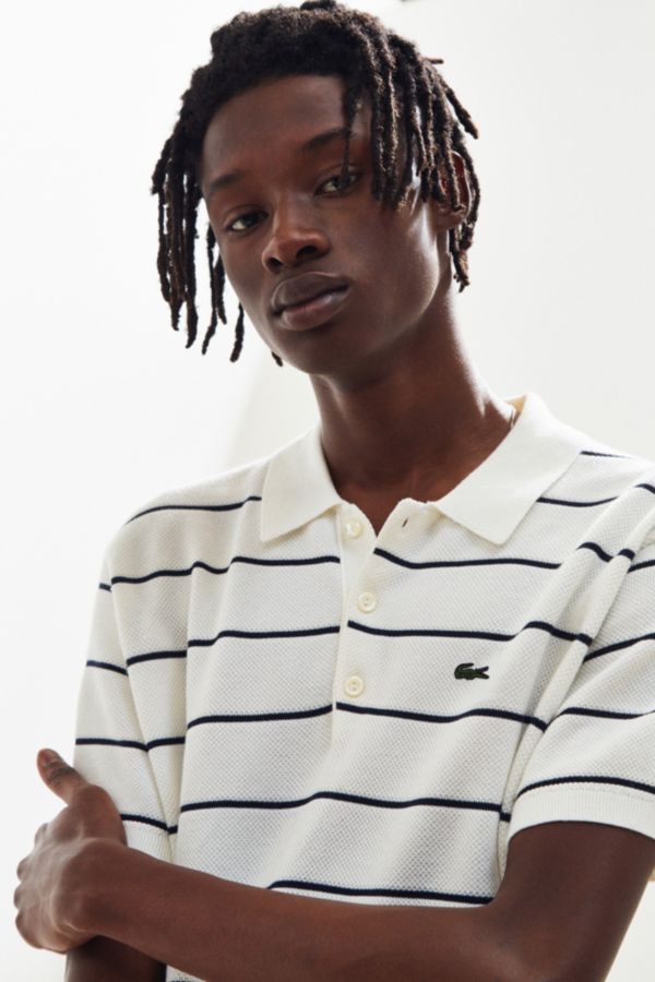 Lacoste Stripe Knit Polo Shirt Urban Outfitters