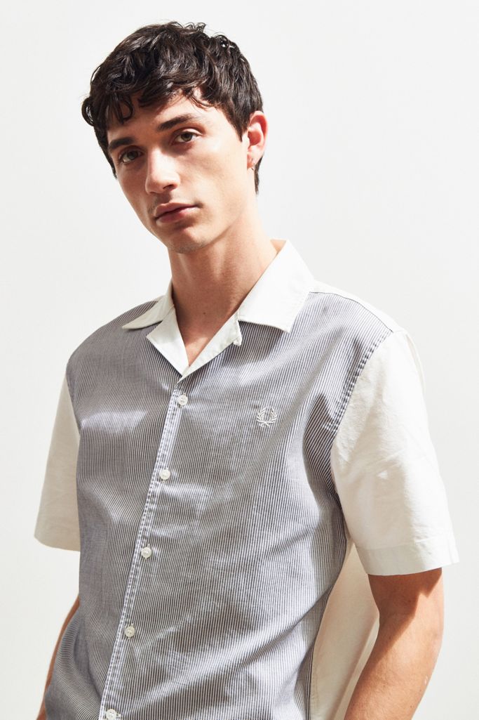 Fred Perry Stripe Panel Short Sleeve Button-Down Shirt | Urban Outfitters