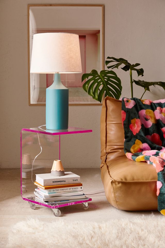 Rolling Acrylic Side Table Urban Outfitters