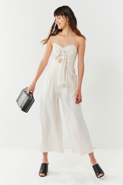 tie front linen jumpsuit