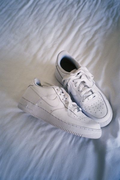 all white nike forces