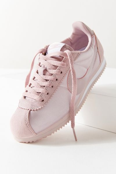 nike cortez satin nylon trainers in pink