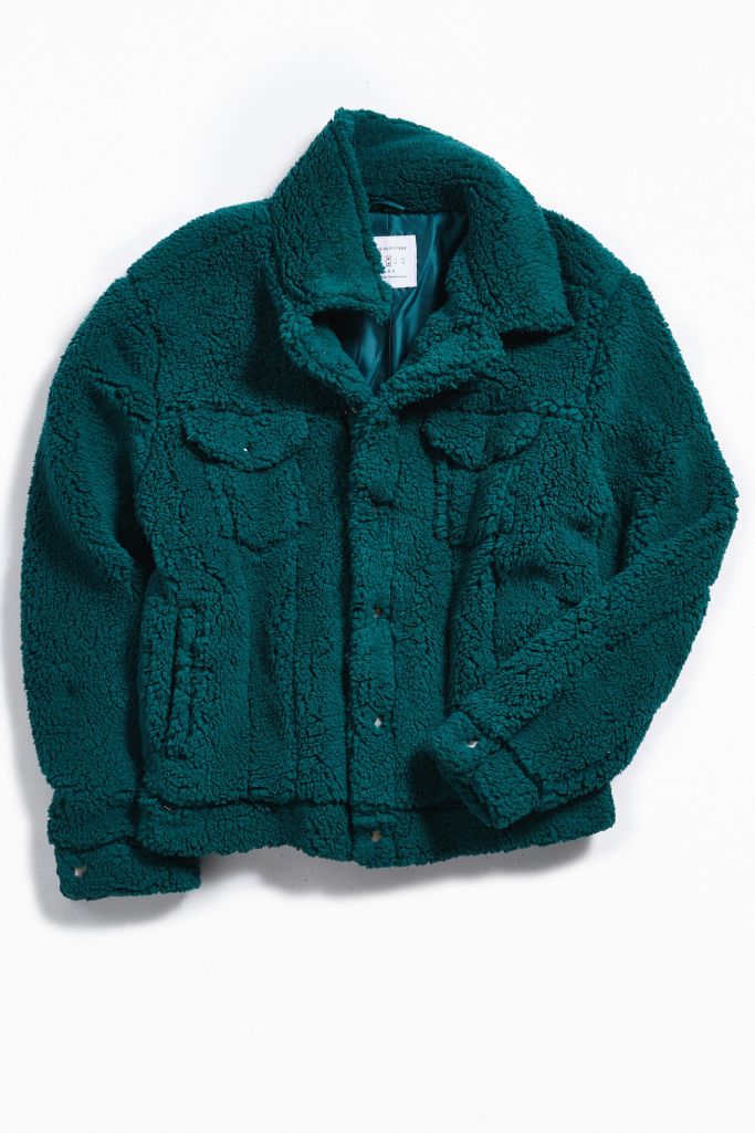 UO Sherpa Exterior Trucker Jacket Urban Outfitters