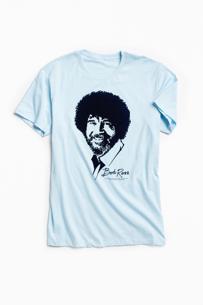 Flocked Bob Ross Tee | Urban Outfitters