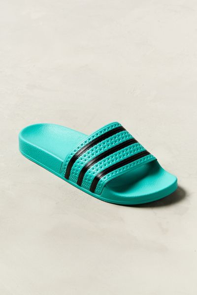 teal adidas slides