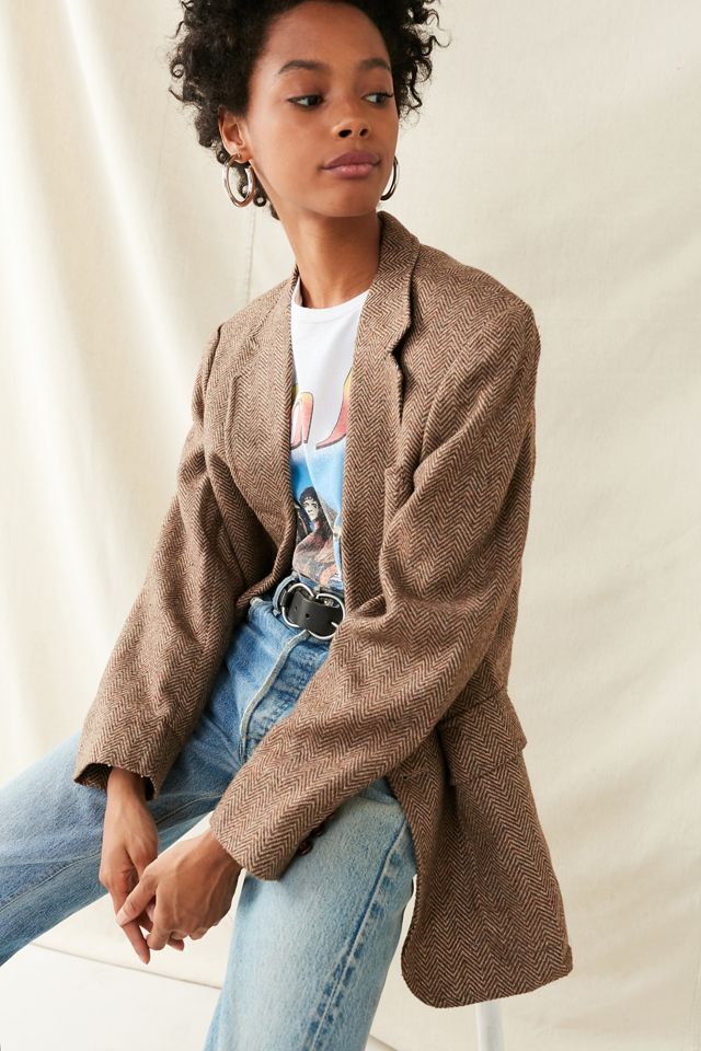Vintage Oversized Tweed Blazer Urban Outfitters