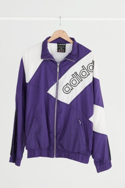 purple and white adidas jacket