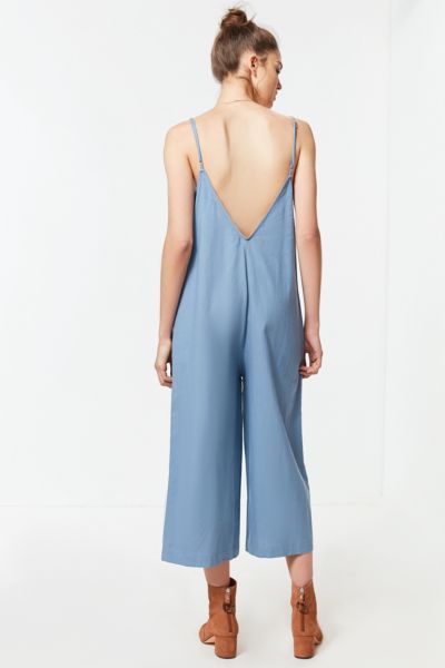 v neck linen jumpsuit
