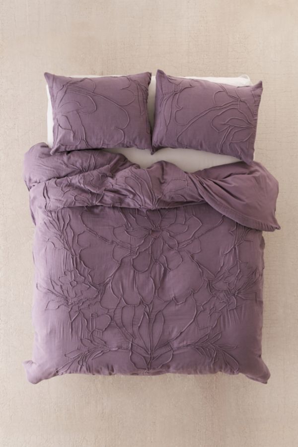 Lumi Purple Floral Roping Duvet Cover Urban Outfitters