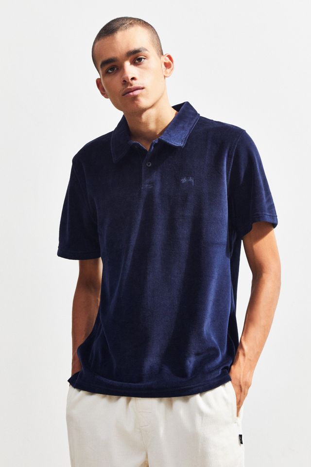 Stussy Victor Velour Polo Shirt Urban Outfitters Canada