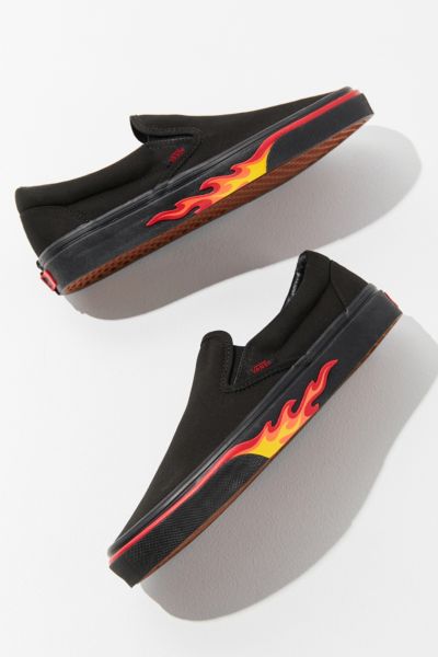 vans slip on flame wall