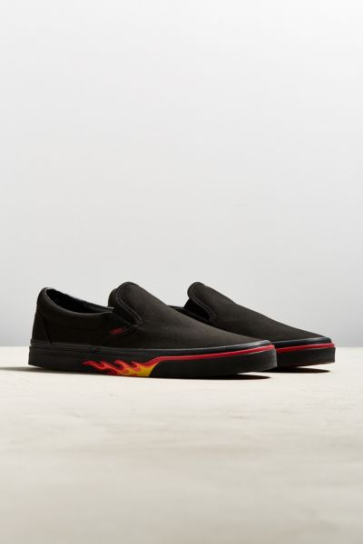 vans slip on flame wall