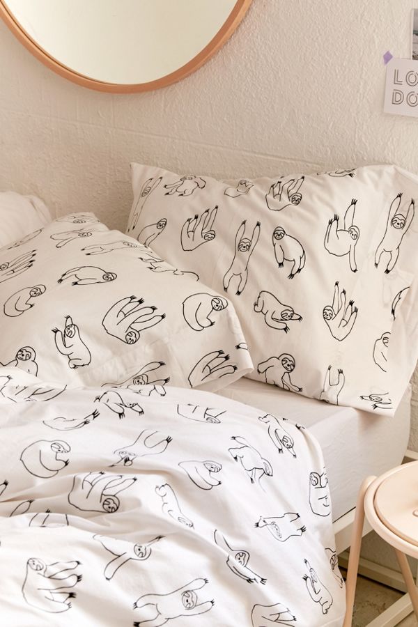 Sloth Pillowcase Set Urban Outfitters