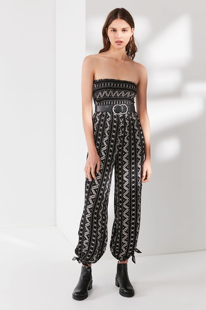 UO Strapless Smocked Jumpsuit Urban Outfitters Canada
