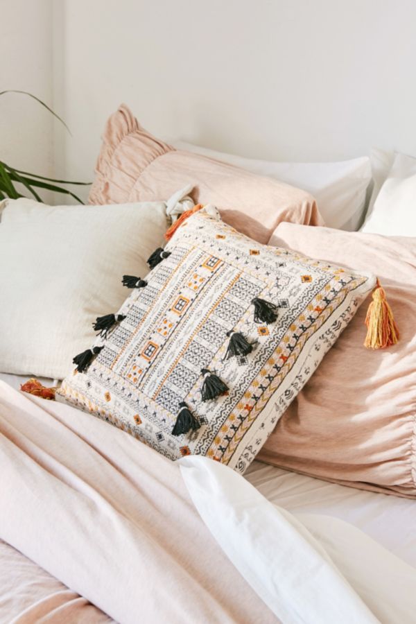 Harper Embroidered Throw Pillow Urban Outfitters