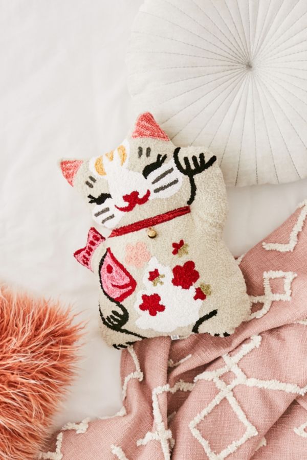Lucky Cat Throw Pillow Urban Outfitters Canada
