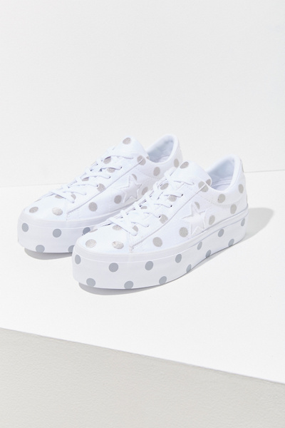 one star platform embroidered dots