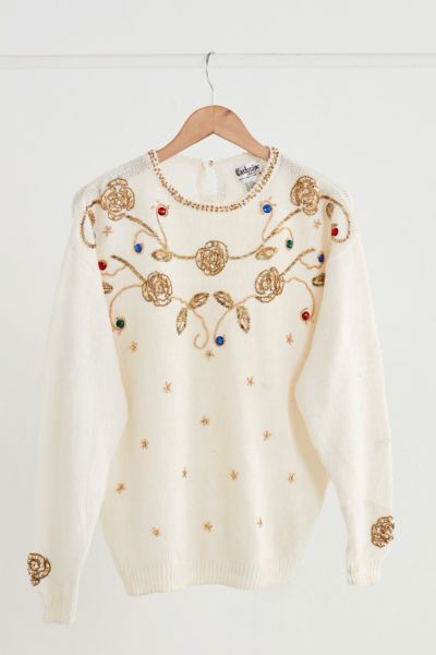 Vintage Gold Embellished Sweater | Urban Outfitters