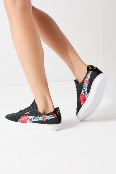 puma basket heart embroidered