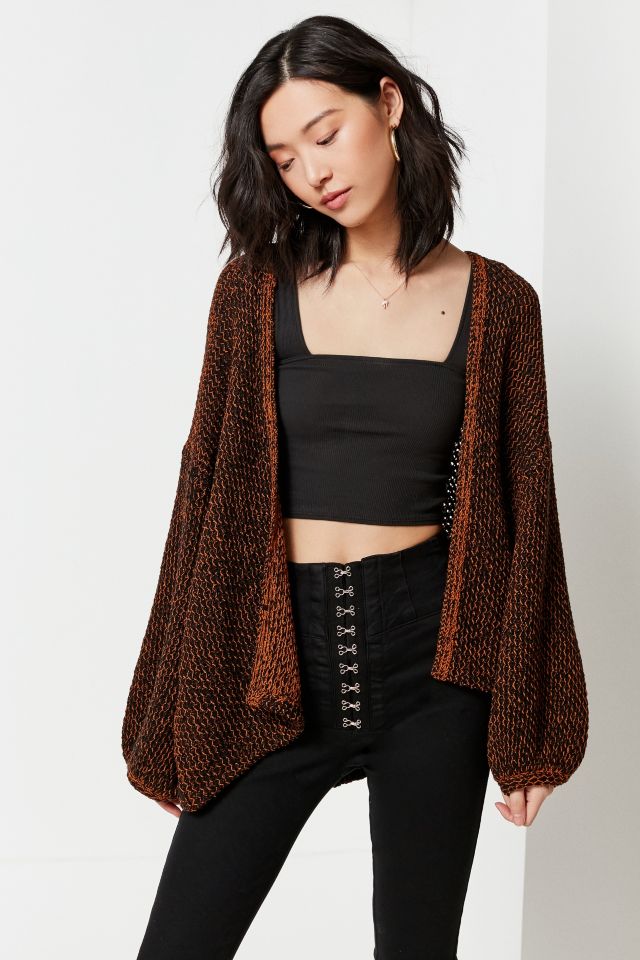 Uo Darby Textured Knit Dolman Cardigan Urban Outfitters
