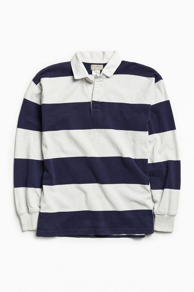 Vintage L.L. Bean Grey Stripe Rugby Shirt Urban Outfitters Canada