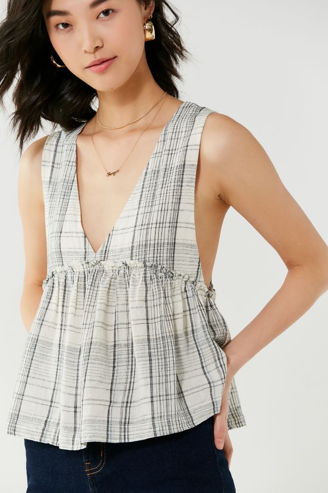 UO Melody Plunging Babydoll Top | Urban Outfitters Canada