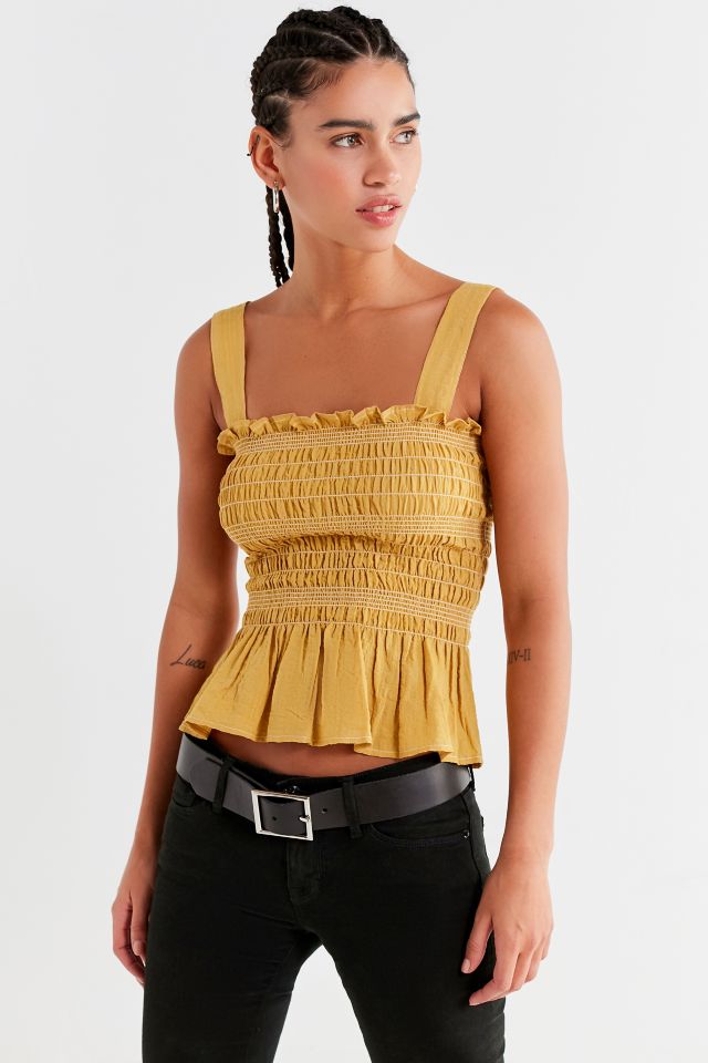 UO Smocked Square-Neck Cami | Urban Outfitters