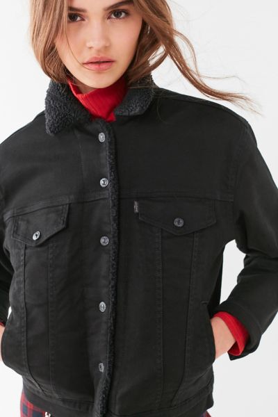 levis original sherpa trucker jacket black