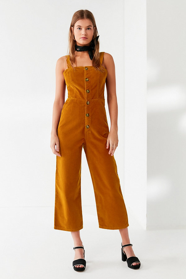 UO Corduroy Dungaree Jumpsuit Urban Outfitters