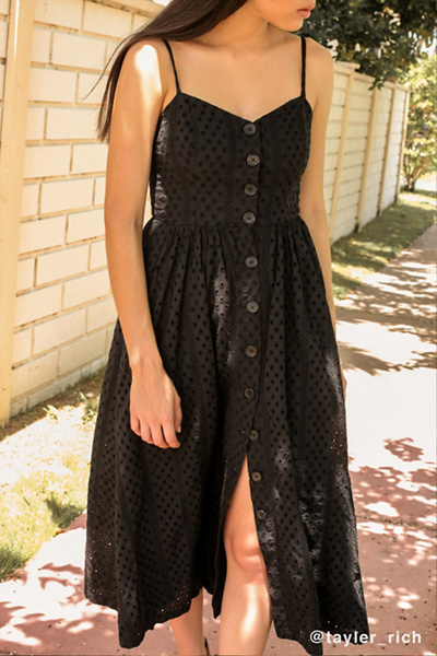 eyelet button down dress