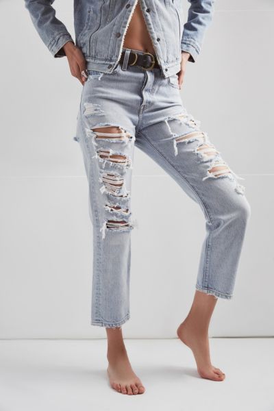 levi's wedgie ripped straight leg jeans