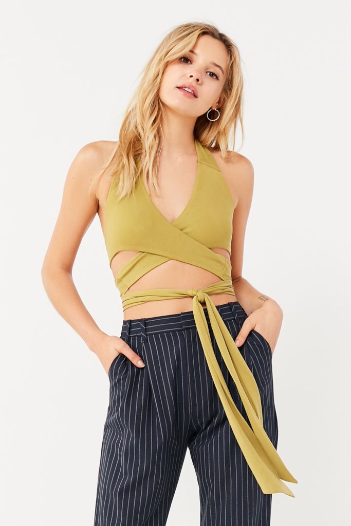 wrap halter neck top