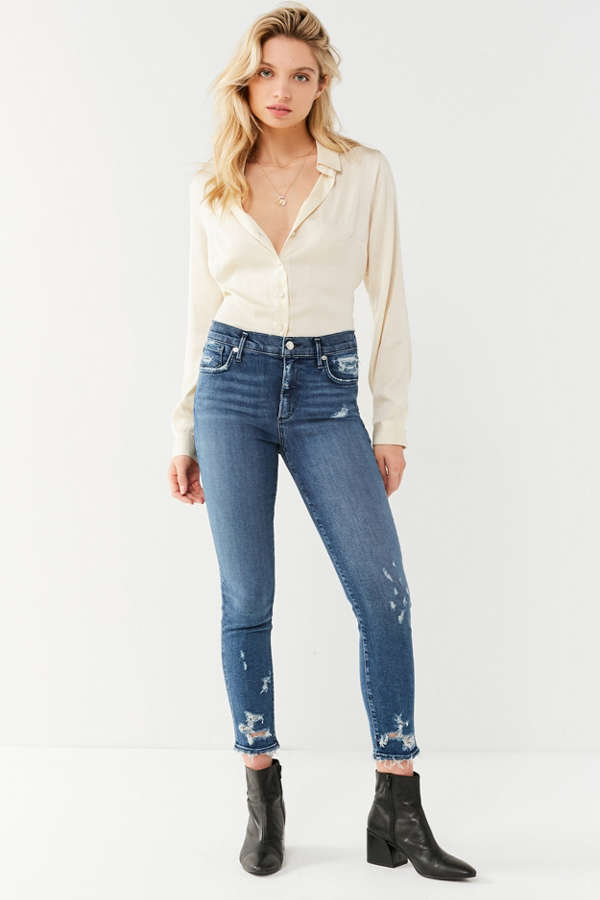 AGOLDE Sophie High-Rise Distressed Cropped Skinny Jean – Paradox