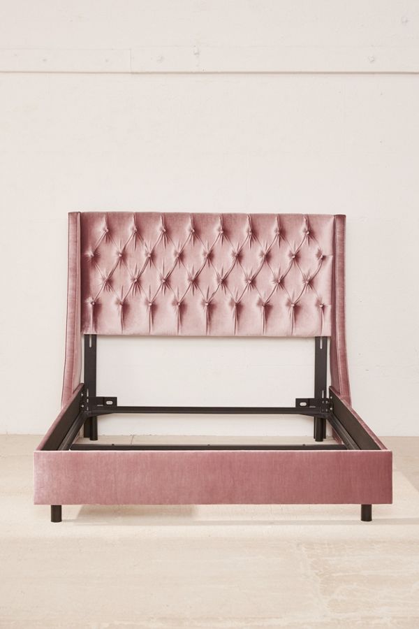 Charlotte Velvet Tufted Wingback Bed Urban Outfitters