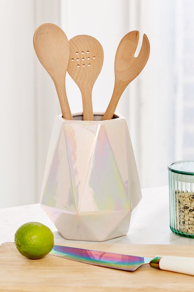 Iridescent Geo Utensil Holder Urban Outfitters