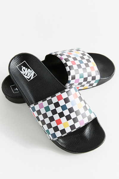 party checkered slip on vans