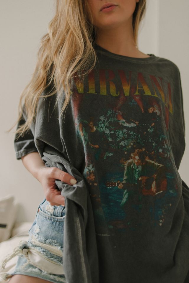 Nirvana Unplugged T Shirt Dress Urban Outfitters - t shirt roblox nirvana