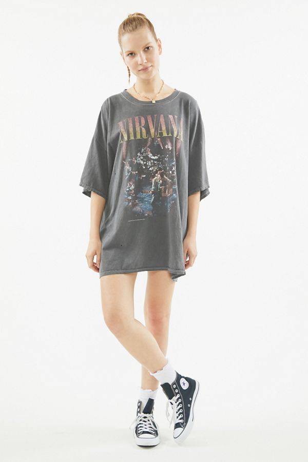 Nirvana Unplugged T Shirt Dress Urban Outfitters