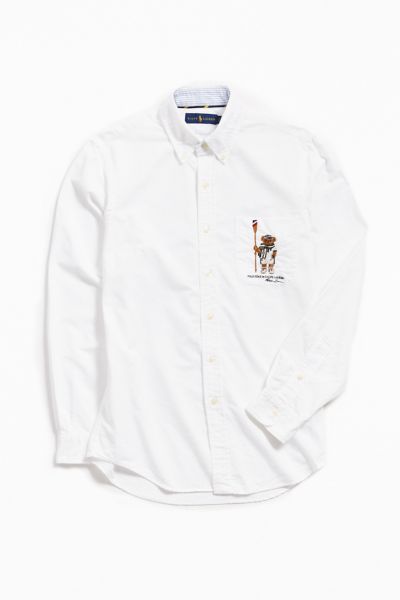 polo ralph lauren embroidered bear oxford shirt