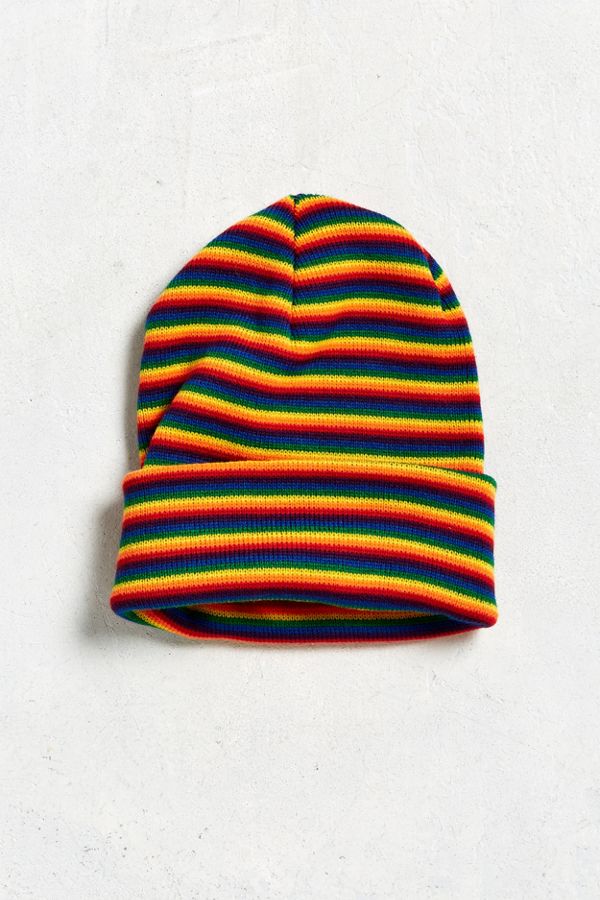 Rainbow Stripe Beanie Urban Outfitters