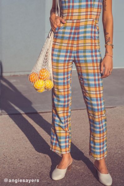 urban outfitters plaid jumpsuit