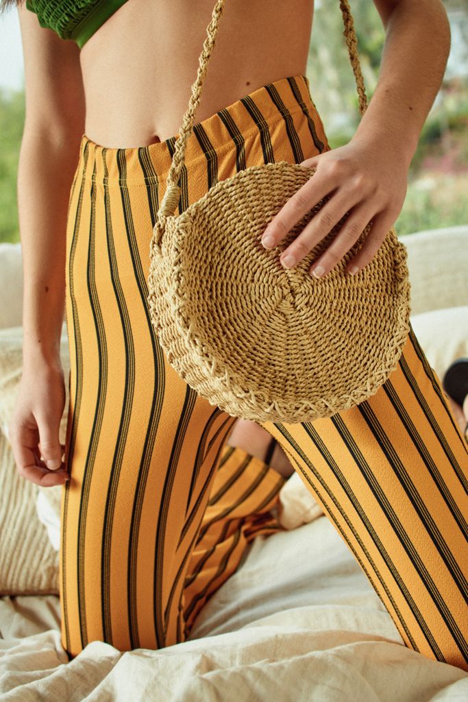 Small Circle Straw Round Crossbody Bag Urban Outfitters