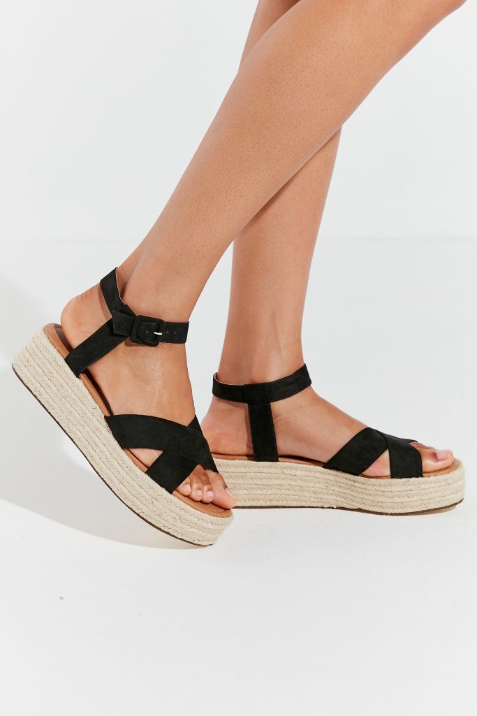 tan espadrille flatform sandals