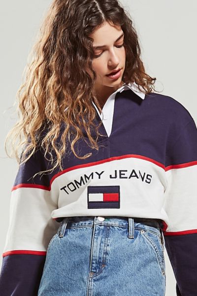 tommy jeans colorblock rugby shirt