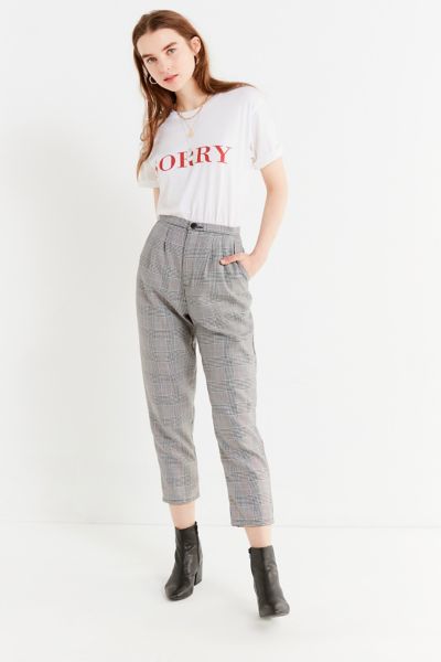 women's high waisted plaid pants