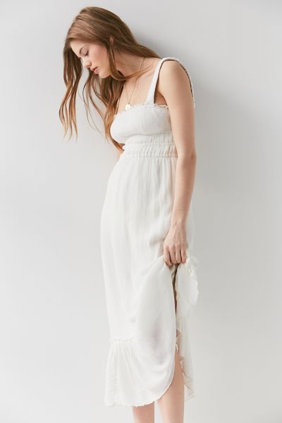 urban outfitters white midi dress