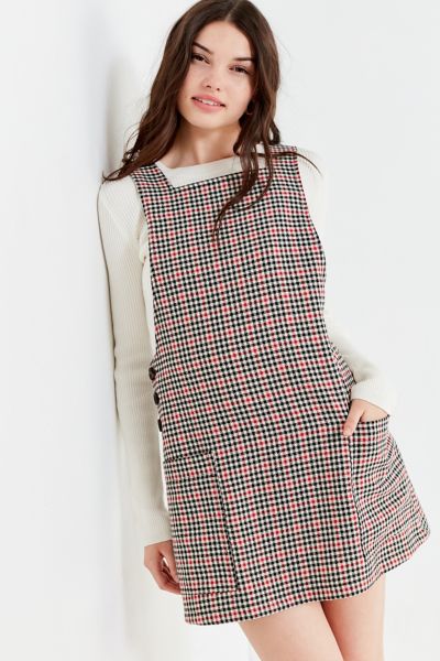 UO Checkered Pinafore Dress | Urban Outfitters